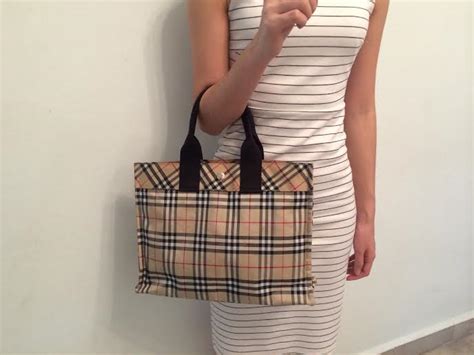 burberry london blue label bag price|burberry checked canvas tote bag.